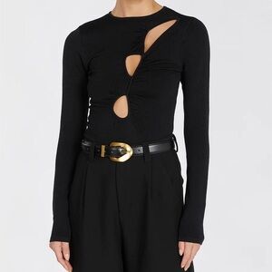 DISSH Monique Long Sleeve Knit Top in Black Cut Out